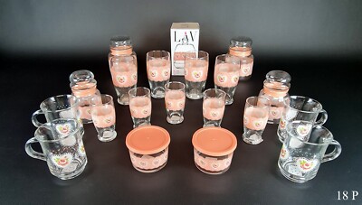 LAV Gläser / Einmachgläser Zuckerdose Teegläser Set 20-teilig Rosa Blumen NEU