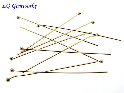 14K Gold Filled Head Pins – 3 Inch, 24 Gauge, Flat Head – 6 Pieces For Jewelry Making