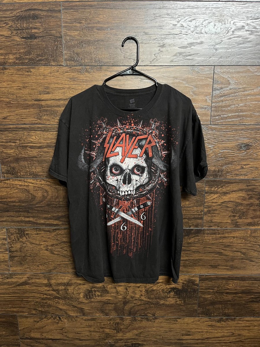 Slayer Skull 666 T-shirt Tour New York City 9-14 2011 XL | eBay