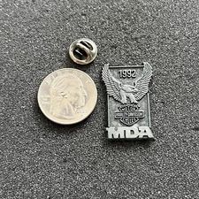 1992 MDA Harley Davidson Motorcycles Pewter Promo Pin Pinback #44246