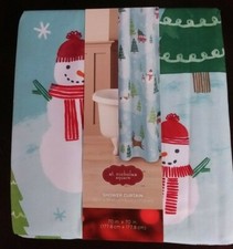 Winter Holidays Snowman,Dog  Evergreens St Nicholas Square Shower Curtain