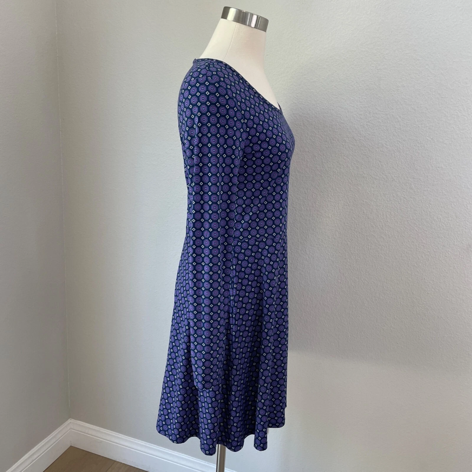 Abito donna Michael Michael Kors piccolo manica lunga stampa geometrica elasticizzato