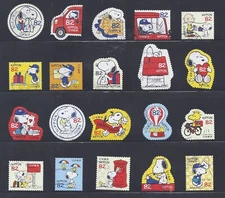 Japan 2017 Peanuts Snoopy Charlie Brown Complete Used Set of 20 Sc# 4103-4 a-j