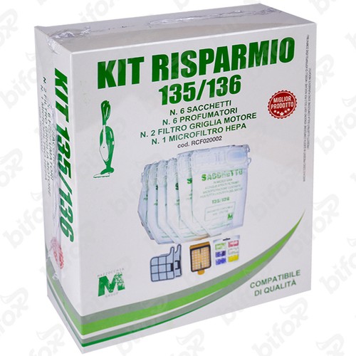 KIT 6 SACCHETTI FOLLETTO VK 135 136 6 PROFUMI 2 FILTRO MOTORE 1 FILTRO ARIA  HEPA | eBay