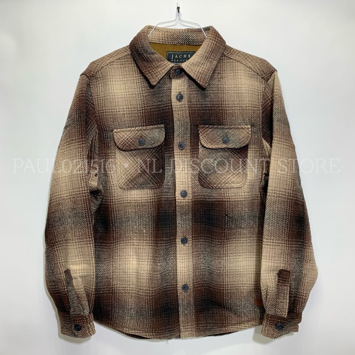 JACHS Men's Premium Shirt Wool Blend Jacket w Inside Pocket