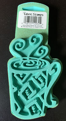 FABRIC STAMP JAVA MUG RUBBER VINTAGE Y2K ARTS CRAFTS PAINT