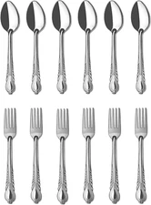12 Pieces Forks And Spoons Stainless Steel Cutlery Silverware Flatware Set New