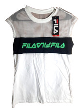 Fila Play Date Womens Crew Neck Sleeveless Shirt Large White Training NEW