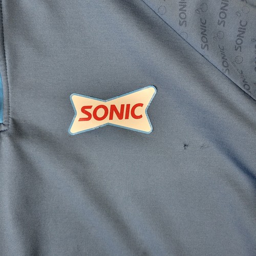 Sonic Drive In Employee Jacket Men's Large Blue 1/4 Zip Pullover Long Sleeve - Picture 2 of 9