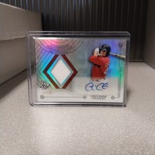 2014 Bowman Platinum Cut Relic 21/49 Garin Cecchini #APC-GC Rookie Auto RC