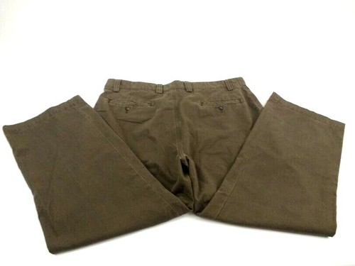 Pantalones informales para hombre St Johns Bay marrón pesados 100 % algodón marrón frente plano 41x29 - Imagen 9 de 12