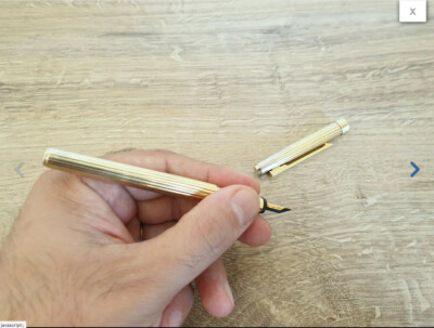 Christian Dior Vermeille Gold fountain pen with fine nib in