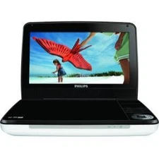 Philips PD9000/37: 9" LCD Portable DVD Player, 5 Hour Battery - White/Black