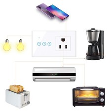 T- Wifi Smart Wall Outlet 2 In 1 Convenient Voice APP Touch Control Smart Socket