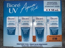 Bioré UV Aqua Rich Weightless Moisturizer SPF 50, 4 x 50 mL