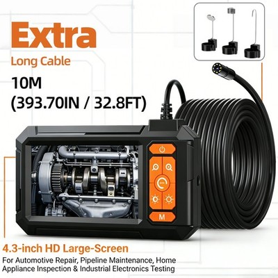 New Endoscope Camera with Light,Borescope Cameras with 4.3'' IPS ,2M/5M/10M