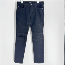 True Religion Rocco Relaxed Skinny Biker Jeans Black Mens W34 L32 Moto