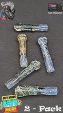 2 Pack 3 Glass Tobacco Pipes - Glass One Hitter 01