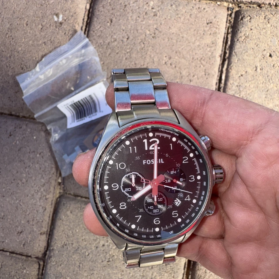 Reloj Fossil Cronógrafo Hombre Acero Negro Fecha CH2800 Batería Nueva Foto 4 de 4