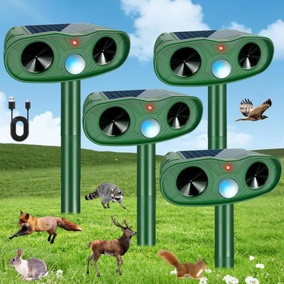 2026 Solar Ultrasonic Animal Repellent Outdoor 4 Pack Deer