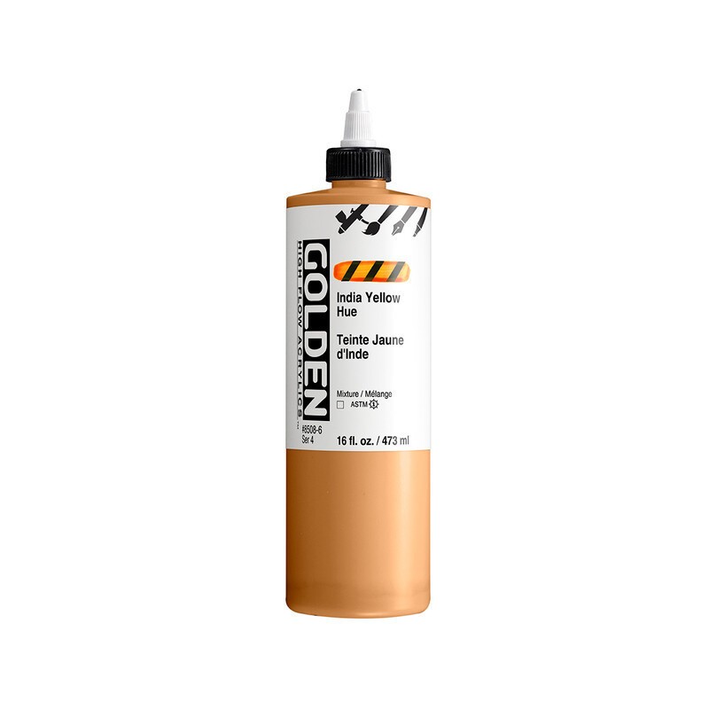 Encre acrylique Golden Jaune d'Inde haute densité pour calligraphie et lavis