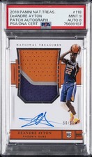 2018 NATIONAL TREASURES PATCH AUTO #118 DEANDRE AYTON 50/99 PSA 9 AUTO 8