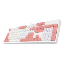 ABKO K669 Kyle Optical Axial Moving LED Gaming Keyboard White Pink, Blue Click