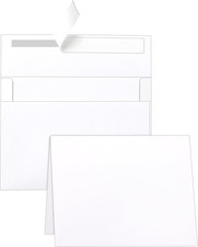 Blank White Greeting Cards and Envelopes 4.25 x 5.5 Heavyweight Folded Cardstock