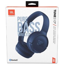 JBL Tune 510BT Wireless Bluetooth On-Ear Stereo Blue Headphones Mic Extra Bass