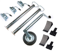 PKW Anhänger Zubehör Set Stützrad Abstellstützen Klemmhalter Keile Halter 10 tlg