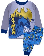 DC Comics Grey Batman Long Sleeve Long Leg Pyjama Set Boys