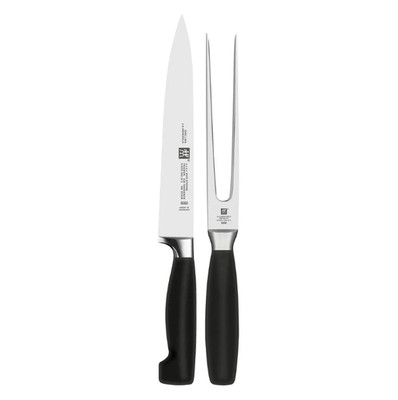ZWILLING Four Star 2-pc Carving Knife & Fork Set - Stainless Steel