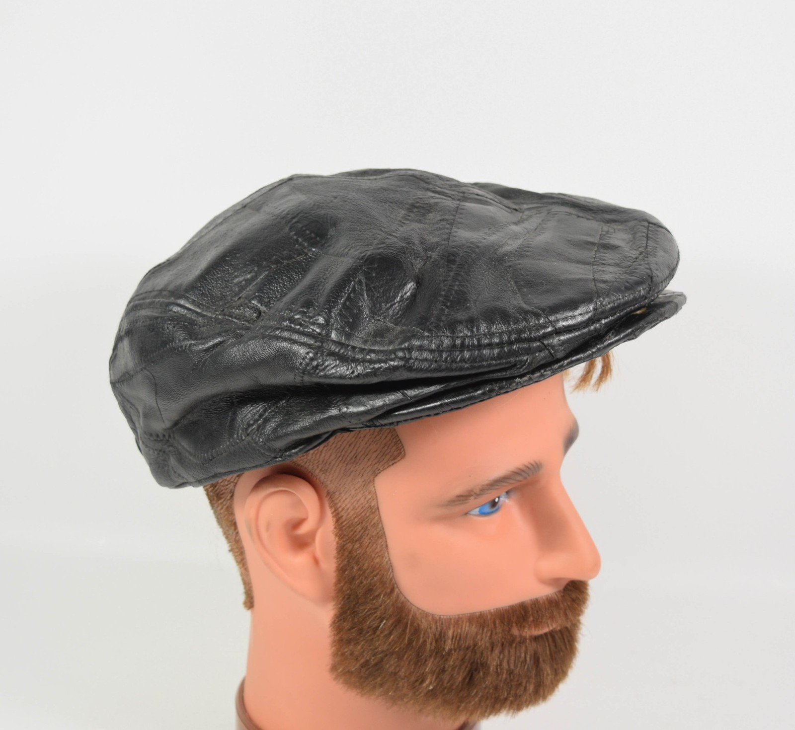 Vintage Black Leather Lined Patchwork Newspaper B… - image 3