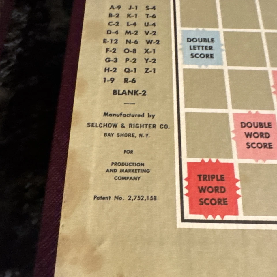Vintage SCRABBLE Board Game SELCHOW & RIGHTER 1953 Complete.  - Image 2 of 4
