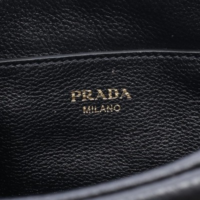 PRADA VITELLO PHENIX Shoulder Crossbody Bag leather Black Used