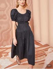 Ulla Johnson Golda Midi Dress Black Noir New NWT $490 Size 0