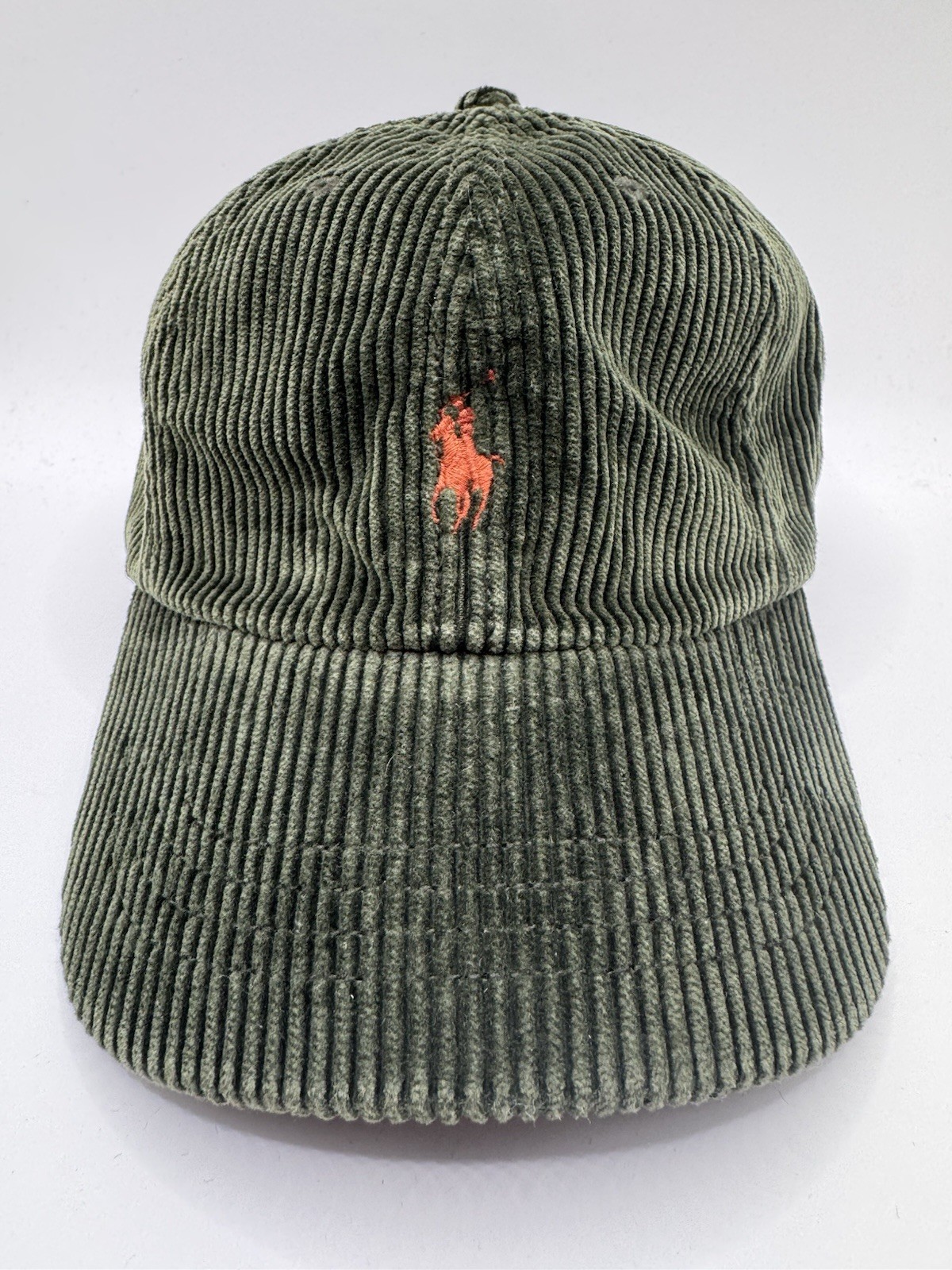 VTG Polo Ralph Lauren Corduroy Hat Green Strapback Pony Logo NWT