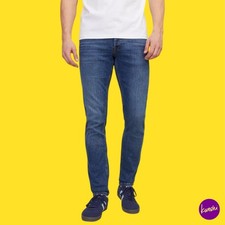 Image of JACK & JONES Men’s JJIGlenn Jjoriginal AM 814 Slim Jeans, Blue Denim, 30W x 34L