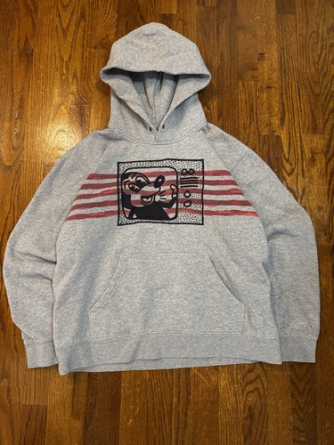 Coach x Keith Haring x Disney Mickey Mouse Drawing American Flag Hoodie Large