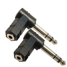 1/4 Inch TRS to 3.5mm Right Angle Adapter 90 Degree 6.35mm 3 Pole Male to 3.5...