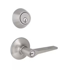 Defiant Freedom Satin Nickel ENTRY COMBO Single Cylinder Keyed HANDLESET