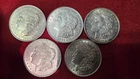 1921 Morgan Silver Dollar Lot 5 UNC  Last Year Issue 90% Silver   Amazing Coins