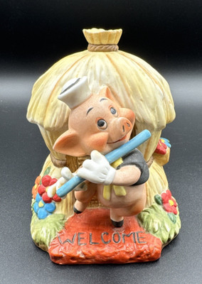 Walt Disney Productions Three Little Pigs Stick House Music Box   Works