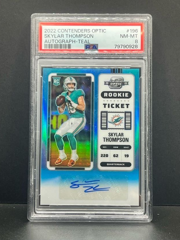 Skylar Thompson Panini Contenders Optic #196 Autograph Teal