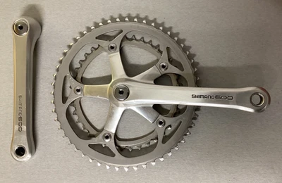 Pédalier Course Vintage Shimano 600 Arabesque - 170mm 52/42D - Pour Vélo Route - Occasion