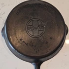 Vintage Griswold 9 Cast Iron Skillet Model 710B LBL  slightly warped spinner.