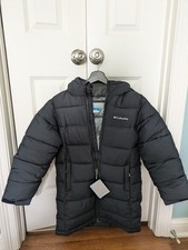 NEW Columbia Pike Lake Long Jacket Kids Size M Black Warm Extendable Sleeves