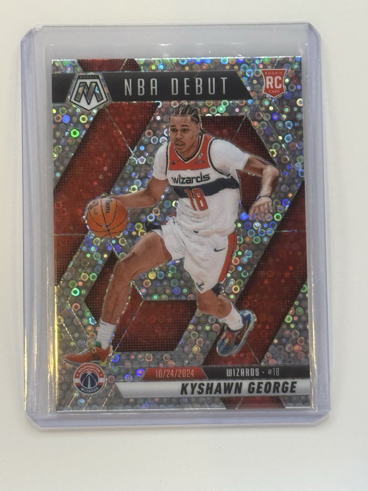 2024-25 Panini Mosaic 247 RC Kyshawn George Fast Break Silver Disco