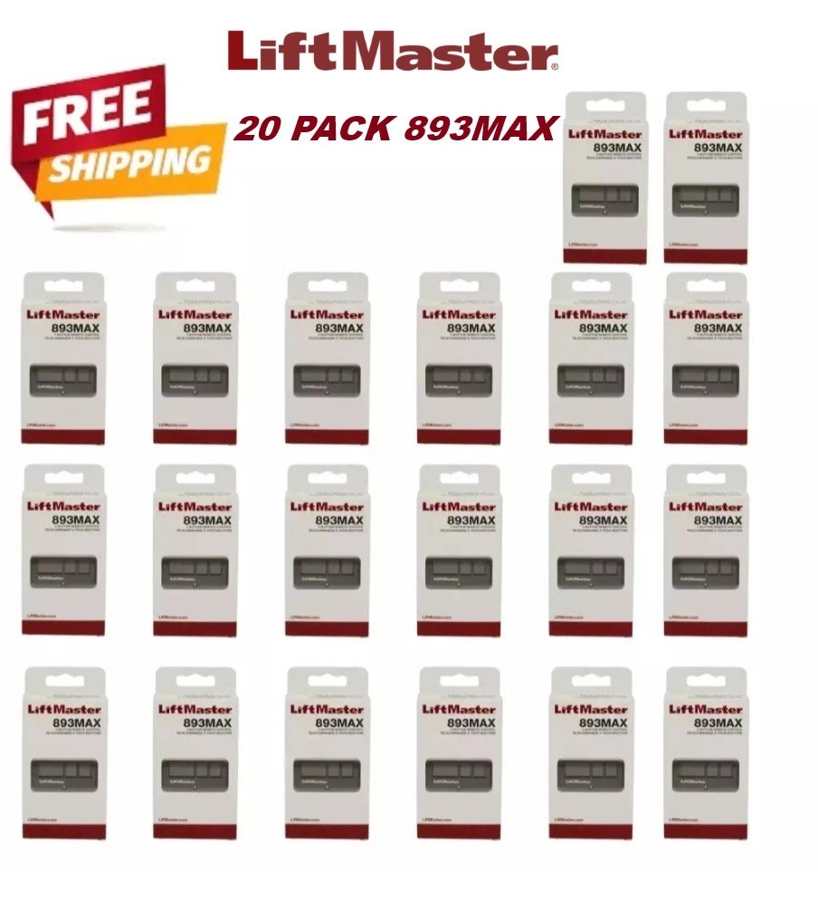 20 Pack 893MAX LiftMaster 3 Button Remote Control Garage Door Opener