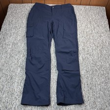 Duluth Trading Co Womens Size 12X31 Pants Blue Dry On The Fly Cargo Roll Tab
